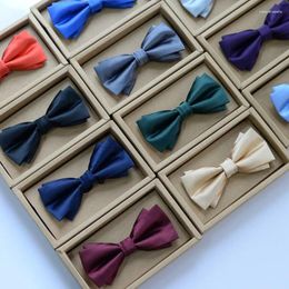 Bow Ties Casual Men's Tie Profession Formal Attire Wedding Groom Man Banquet Fashion Soild Color Flat Head Business