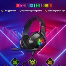 Cell Phone Earphones Gaming Headset Stereo Surround Bass Wired Earphone Headphone with Microphone RGB Light for Computer PC PS4 PS5 XBox Gamer YQ231120