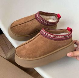 Tasman Slippers Chestnut Fur Slides Sheepskin Shearling Tazz Mules Women Men Ultra Mini Platform UGGsity slippers Boot Shoes Suede Upper Comfort Fall Winter 657