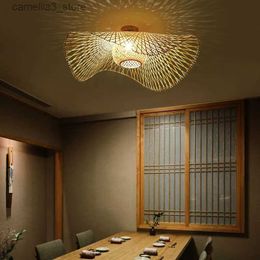Ceiling Lights Chinese Style Bamboo Pendant Lights Creative Tatami Lights Lamp for Dining Room Restaurant Hanglamp E27 Suspension Luminaire Q231120