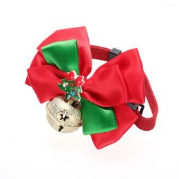 Dog Collars Creative Christmas Pets Collar Adjustable Ribbon Puppy Buckle With Bowknot Bell Neckties For Cats
