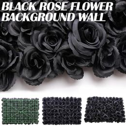 Party Decoration Black Simulation Artificial Rose Wall Holiday Backdrop Birthday Wedding Baby Shower Home