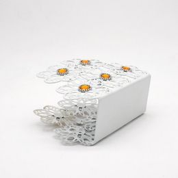 Tissue Boxes Flower Modern Napkin Holder Stainless Steel Paper Towel Cut-out Stand