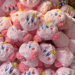 Plush Dolls Wholesale Kirby Anime Plush School Bag Small Pendant Keychain Stuffed Cartoon 9cm Doll Birthday Cake Decorative Accessories 231118