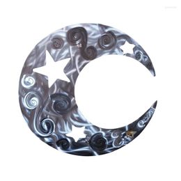 Decorative Figurines 1pcs Metal Wall Art Decoration Creative Sun Moon Statue Hanging Ornaments Decor For Home Living Room