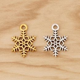 Charms 50 Pieces Tibetan Silver/Gold Colour Christmas Snowflake Pendants For DIY Necklace Bracelet Jewellery Making Accessories
