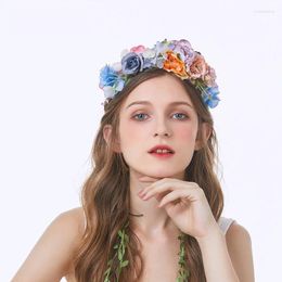 Hair Clips Colourful Garland Flower Crowns Hairband Wedding Shiny Bridal Accessories Sweety Women Bijoux Romantic Jewellery Wreath