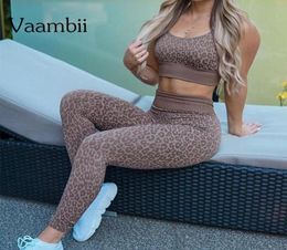 Women039s Leopard Seamless Fitness Suit Sports Gym Workout Clothes For Women Tracksuit 2 Piece Set Yoga Sets Womens Outfits3416848