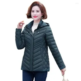 Women's Trench Coats Fashion Winter Light Cotton-padded Jacket Female Korean Version Of Short Down Jady Joose Hooded Coat.