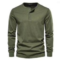 Men's T Shirts Autumn Casual O-Neck Solid Color Long Sleeve Menswear Slim Fit Sports Large Size Bottom Top