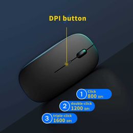 Mice Wireless Rechargeable Mouse for Laptop Computer PC Slim Mini Noiseless Cordless Mouse 2.4G Mice for Home/Office