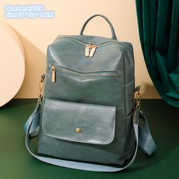 Factory wholesale ladies shoulder bag 4 Colours simple Joker solid Colour leather backpack lightweight wear-resistant large capacity fashion travel backpacks