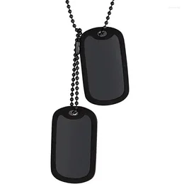 Pendant Necklaces Richsteel Hip Hop Military Army Style Double Dog Tags Necklace With For Men Women Personalized ID/Name Jewelry