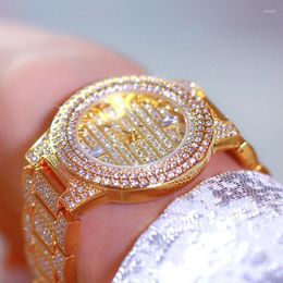 Wristwatches BS Elegant Full Diamond Women Watch Famous Luxury Brands Women's Gold Waterproof Watches For 2023