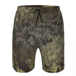 Men's Shorts Men Beach Quick-drying Swimming Trunk Industrial Steampunk Wheel Swimwear Swimsuit Beachwear Bathing Short