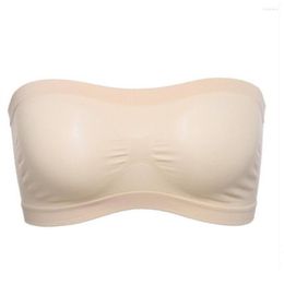 Bustiers & Corsets Summer Womens Intimates Tube Top Breathable Strapless Bandeau Bra Fashion Underwear Basic Stretch