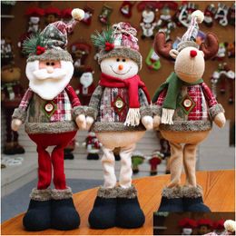 Christmas Decorations Christmas Decorations Tree Decor Year Ornament Reindeer Snowman Santa Claus Standing Doll Home Decoration Merry Dhqid