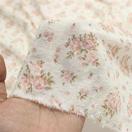 Fabric 140x50cm Thin Cotton Blended Fabric Making Soft and Breathable Small Floral Childrens Clothing Cloth 230419