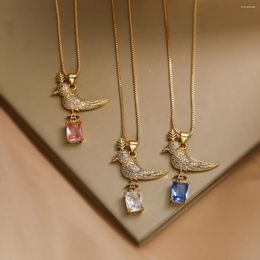 Pendant Necklaces Graceful Stylish Bird For Womon Girl Stainless Steel Choker Necklace Party Wedding Vacation Jewelry