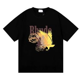 Rhude Designer Brand T Shirts Rhude Mens Womens Summer Breathable T Shirt Beach Tshirts Coconut Seaside Graphic Tees Shirts Tops Clothes Couple Rhude T Shirts 657