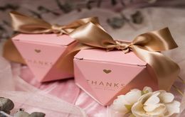 50Pcs New Creative Pink Candy Boxes Wedding Favors and Gifts Case Party Supplies Baby Shower Paper Chocolate Box Packagequotthan7628751