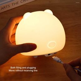 Night Lights LED Light Cute Animal Silicone 1200mah Home Office Bedroom Indoor Living Room Bedside Decoration Touch Lamp