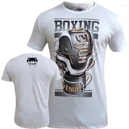 Men's T Shirts 2023 T-shirt Fitness Boxing Shirt Summer Breathable Short Sleeve Mens Loose Quick Dry Print Tops Male Casual