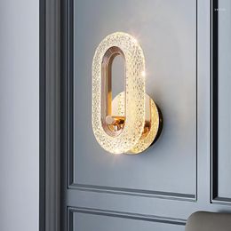 Wall Lamp Modern LED Oval Nordic Luxury Acrylic Golden Light For Bedroom Bedsides Bathroom Mirror Indoor Lighting