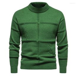 Men's Sweaters Mens Autumn Winter Soft Warm Knitted Crewneck Pullovers For Man Fashion Casual Solid Color Mock Turtleneck Sweater Male