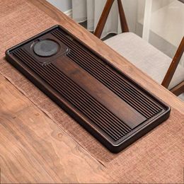 Tea Trays Luxury Large Tray Rectangular Wooden BlackGongfu Solid Wood Chinese Bubble Bandeja Decorativa Serving Decorative