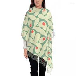 Ethnic Clothing Female Large Orla Kiely Floral Scarves Women Winter Fall Thick Warm Tassel Shawl Wrap Flowers Abstract Scarf