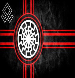Black Sun Flag Kolovrat Slavic Symbol Sun Wheel Svarog Solstice Flag 3x5FT 90x150CM Custom Flag Home Decor Polyester Decoration3564271