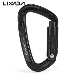 5 pcscarabiners 24kn bükülme kilit kapısı karabiner ağır hizmet oto kilidi karabin açık hava D-ring tokası tırmanma rappelling hamak kilitleme klip p230420