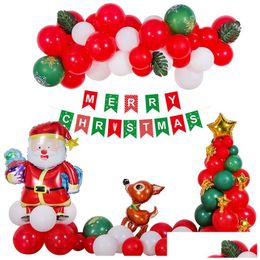 Other Event & Party Supplies Christmas Party Supplies Set Red And Green Latex Balloon Arched Garland Aluminium Foil Balloons Santa Clau Dhmup
