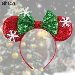 Hair Accessories Snowflakes Christmas Mouse Ears Headband Women Peppermint Candy Xmas Party Hairband Children Festival Hair Accessories 231118