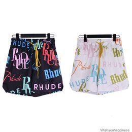 Designer Short Fashion Casual Clothing Beach shorts Rhude Summer New High Street Fashion Br All Over Printing Letter Nylon Quick Drying Mens Womens Loose Casual 54 Sh