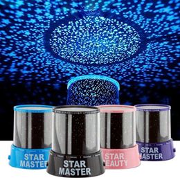 Star Moon Master Projector Lamp Lights Children Bedroom LED Night Light Battery USB Powered Novelty Starry Lamp Kids Gift Table301R