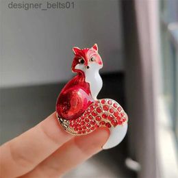 Pins Brooches Rhinestone Enamel Fox Brooches For Women Animal Party Causal Brooch Pins GiftsL231120