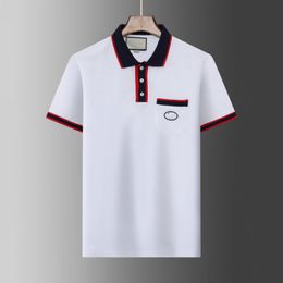 Designer clothes polo shirt Men Smooth Polos Shirt Short Sleeve Tops 100 cotton Male Fashion Casual Father Dad Presents Classic Business Mens Fashion shirt SIZE M XXL