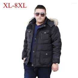 Men's Down Plus Size 10XL 8XL 6XL Men Jacket Winter Thick Warm Fashion Patchwork Coat Hooded White Duck