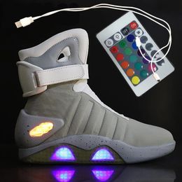 Boots Adults USB Charging Led Luminous Shoes For Men's Fashion Light Up Casual Men back to the Future Glowing Sneakers 231118