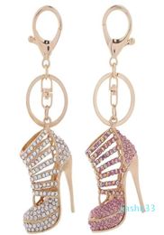 Crystal High Heels Shoes Key Chains Rings Shoe Pendant Car Bag Keyrings For Women Girl KeyChains Gift