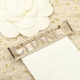 Luxury quality charm brooch with diamond and words design in 18k gold plated have box stamp rectangle PS7877A