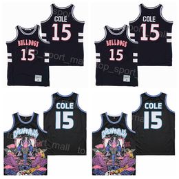 High School Basketball 15 Jermaine Cole Jersey Terry Sanford Shirt Uniform BRAND X 15 DREAMVILLE Team Colour Navy Blue Black Moive HipHop College Stitched Vintage