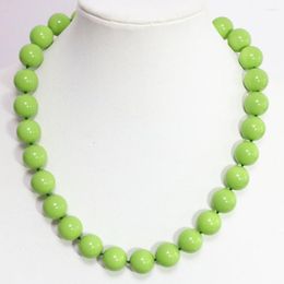 Chains Fashion Green Baking Paint Glass High Grade Round Beads 8 10 12mm Necklace Factory Price Fine Jewelry 18inch B1468