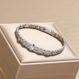 Link Bracelets MASA Fashion Stainless Steel Watch Chain Large Small Square Zircon Bracelet For Girlfriend Birthday Jewellery Gifts