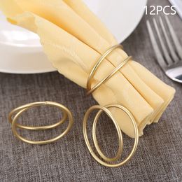 Napkin Rings 12pcs Cross 2-Circles Napkin Rings Matte Golden Table Tissue Metal Holder Dump Gold Minimalist Decor Party Wedding Homeel 230419