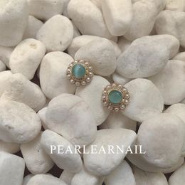 Stud Earrings Korean Personality Wild Opal Simulation Pearl Fashion Retro Temperament Ear Jewdry