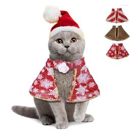 Cat Costumes Christmas Pet Costume Hat And Cloak Dogs Cats Capes Outfit With