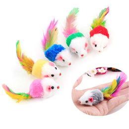 Cat Toys Colorf Toy Lovely Mouse For Cats Dogs Funny Fun Plush Playing Pet Supplies Drop Delivery Home Garden Dh82X